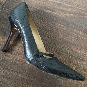 Jimmy Choo Black Laser Stiletto Pumps
